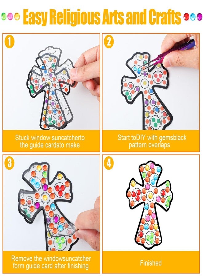 WinnerWhy 36 Set Christian Crafts Religious Diamond Art DIY Cross Diamond Painting Hanging Ornaments Jesus 5d Gem Art Kits for Sunday School VBS Church Classroom Activities - Image 4